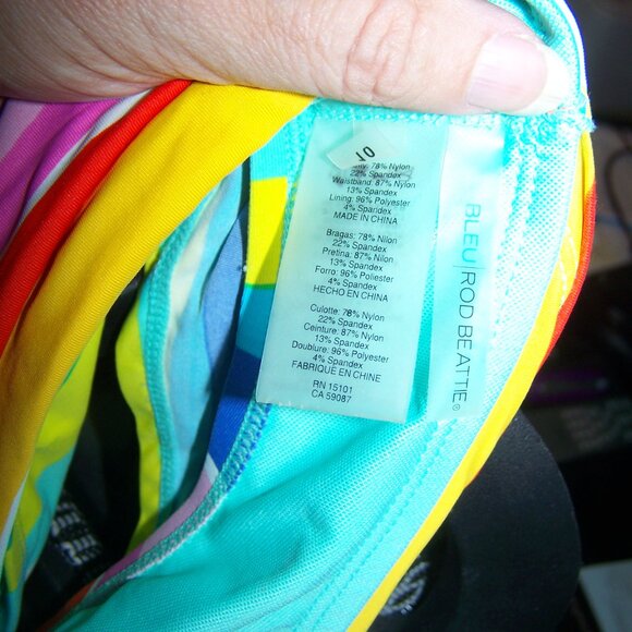Bleu Rod Beattie Colorful Rainbow Bikini Sz 10 - Picture 8 of 8
